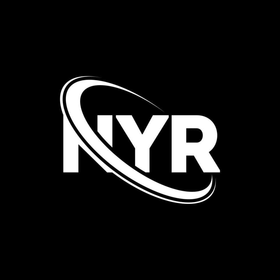 logotipo de NYR. carta de nyr. diseño del logotipo de la letra nyr. logotipo de las iniciales nyr vinculado con un círculo y un logotipo de monograma en mayúsculas. tipografía nyr para tecnología, negocios y marca inmobiliaria. vector