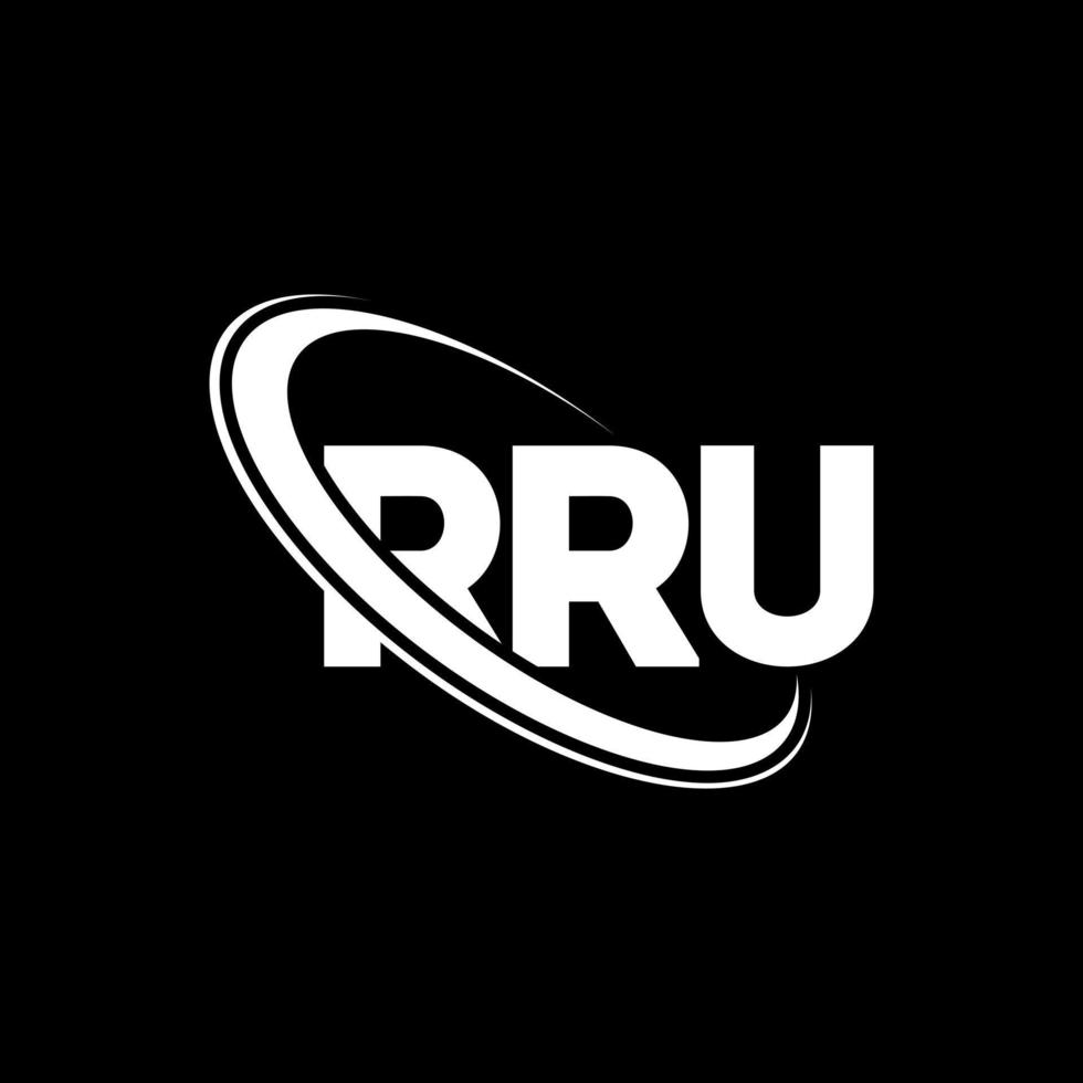 RRU logo. RRU letter. RRU letter logo design. Initials RRU logo linked with circle and uppercase monogram logo. RRU typography for technology, business and real estate brand. vector