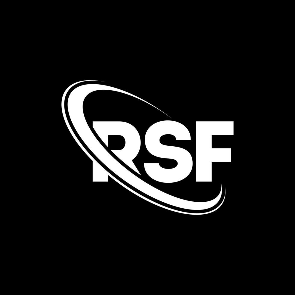 logotipo de rsf. carta rsf. diseño del logotipo de la letra rsf. logotipo de iniciales rsf vinculado con círculo y logotipo de monograma en mayúsculas. tipografía rsf para tecnología, negocios y marca inmobiliaria. vector