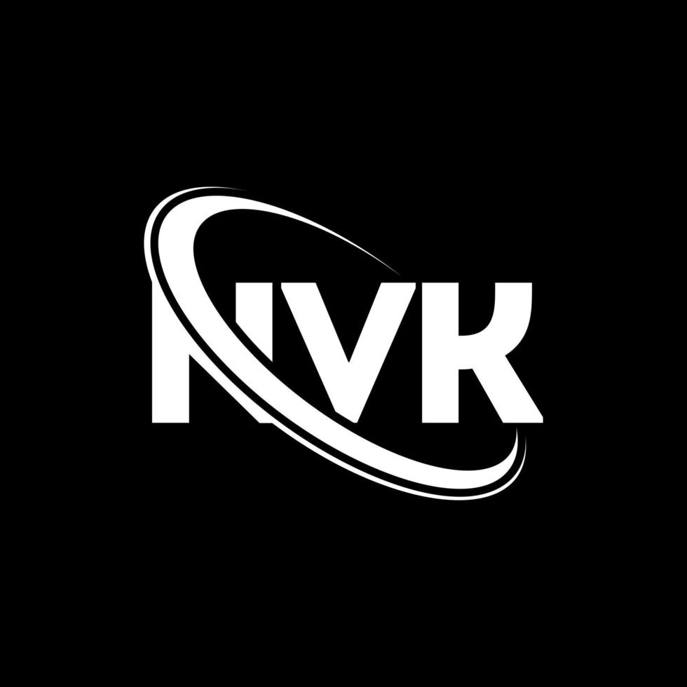 logotipo de nvk. letra nvk. diseño del logotipo de la letra nvk. logotipo de iniciales nvk vinculado con un círculo y un logotipo de monograma en mayúsculas. Tipografía nvk para tecnología, negocios y marca inmobiliaria. vector