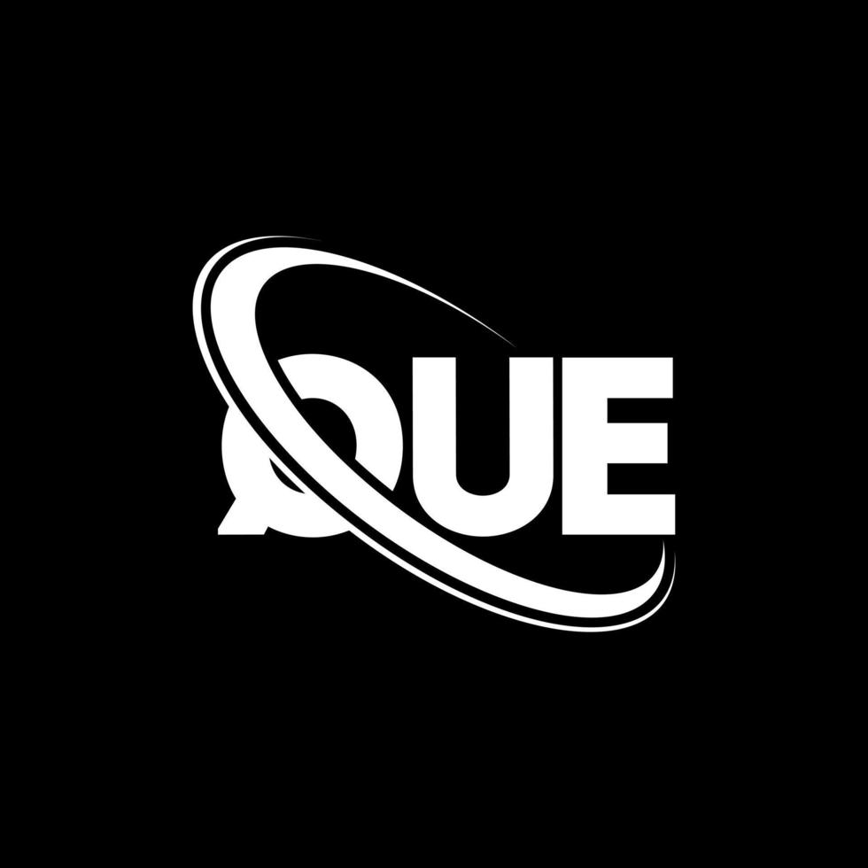 QUE logo. QUE letter. QUE letter logo design. Initials QUE logo linked with circle and uppercase monogram logo. QUE typography for technology, business and real estate brand. vector