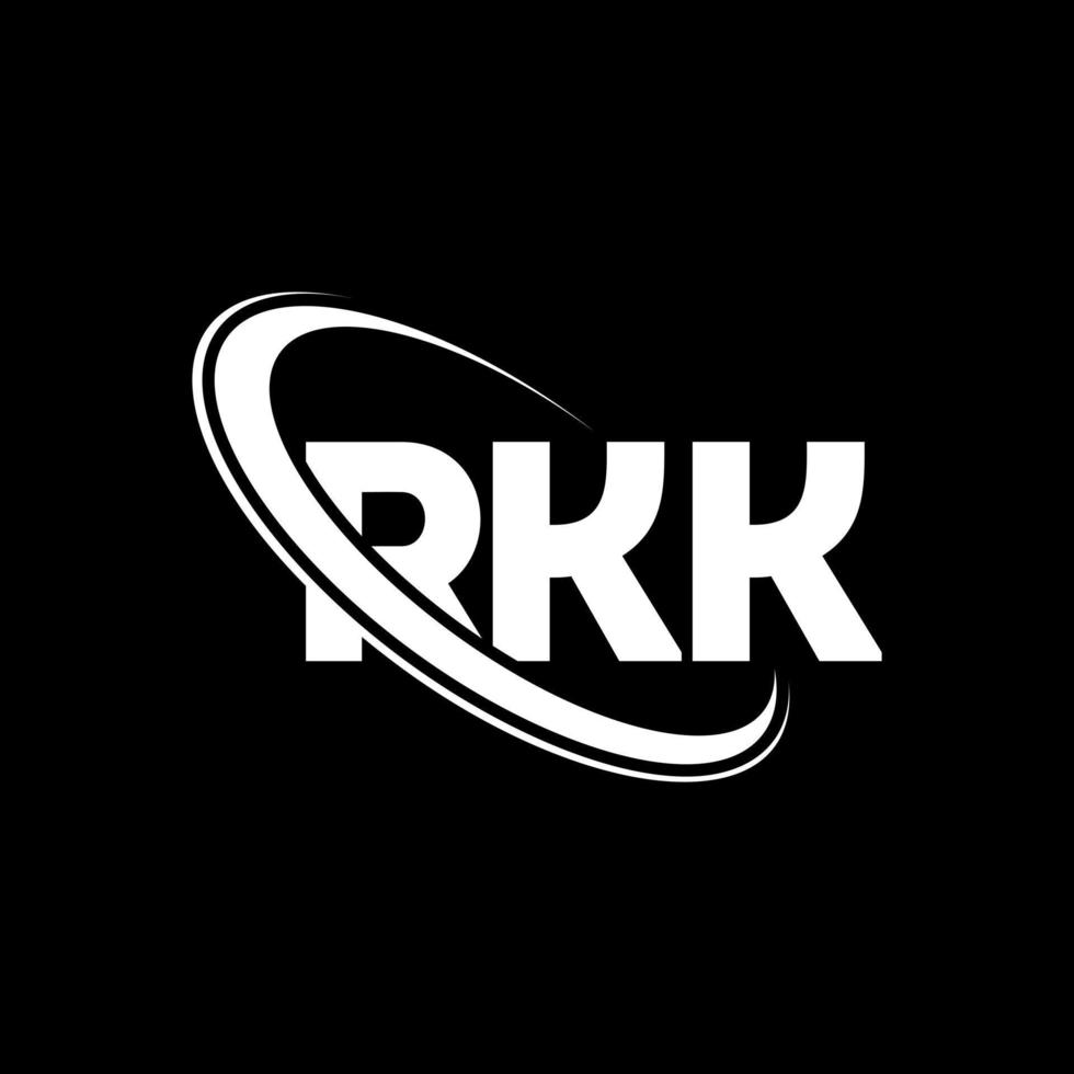 logotipo de rkk. letra rkk. diseño del logotipo de la letra rkk. Logotipo de iniciales rkk vinculado con círculo y logotipo de monograma en mayúsculas. tipografía rkk para tecnología, negocios y marca inmobiliaria. vector