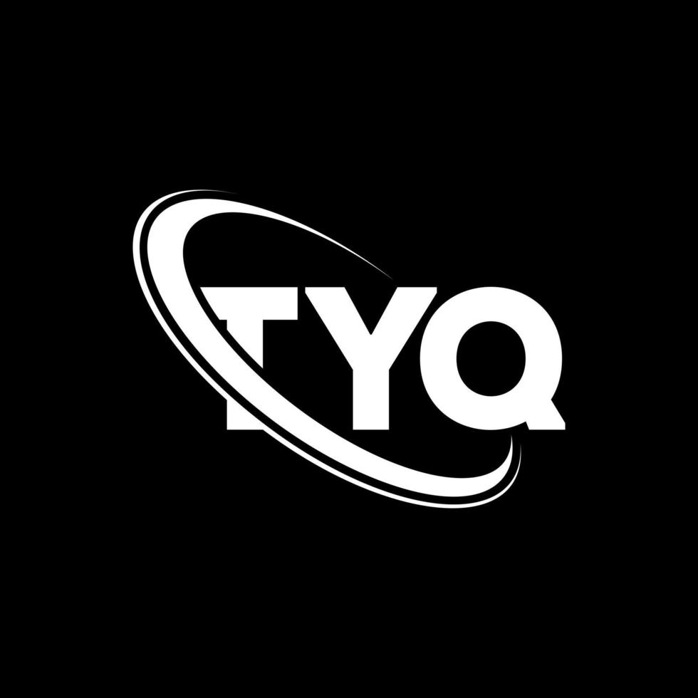 TYQ logo. TYQ letter. TYQ letter logo design. Initials TYQ logo linked with circle and uppercase monogram logo. TYQ typography for technology, business and real estate brand. vector