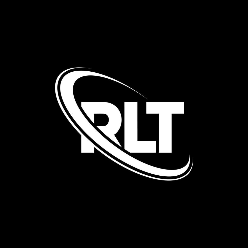 logotipo de rlt. letra rt. diseño del logotipo de la letra rlt. logotipo de iniciales rlt vinculado con círculo y logotipo de monograma en mayúsculas. tipografía rlt para tecnología, negocios y marca inmobiliaria. vector