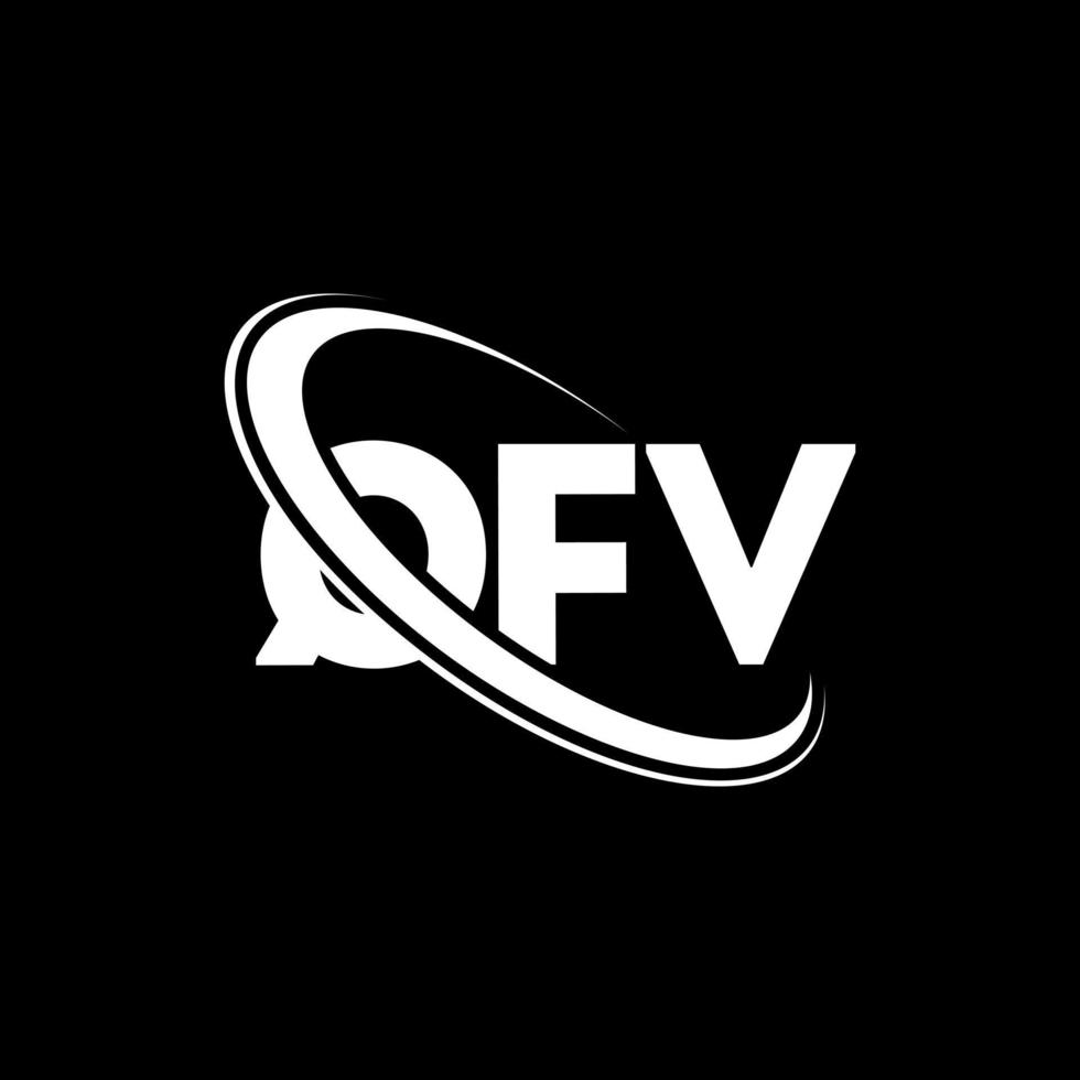 logotipo qfv. letra qfv. diseño del logotipo de la letra qfv. logotipo qfv de iniciales vinculado con círculo y logotipo de monograma en mayúsculas. tipografía qfv para tecnología, negocios y marca inmobiliaria. vector