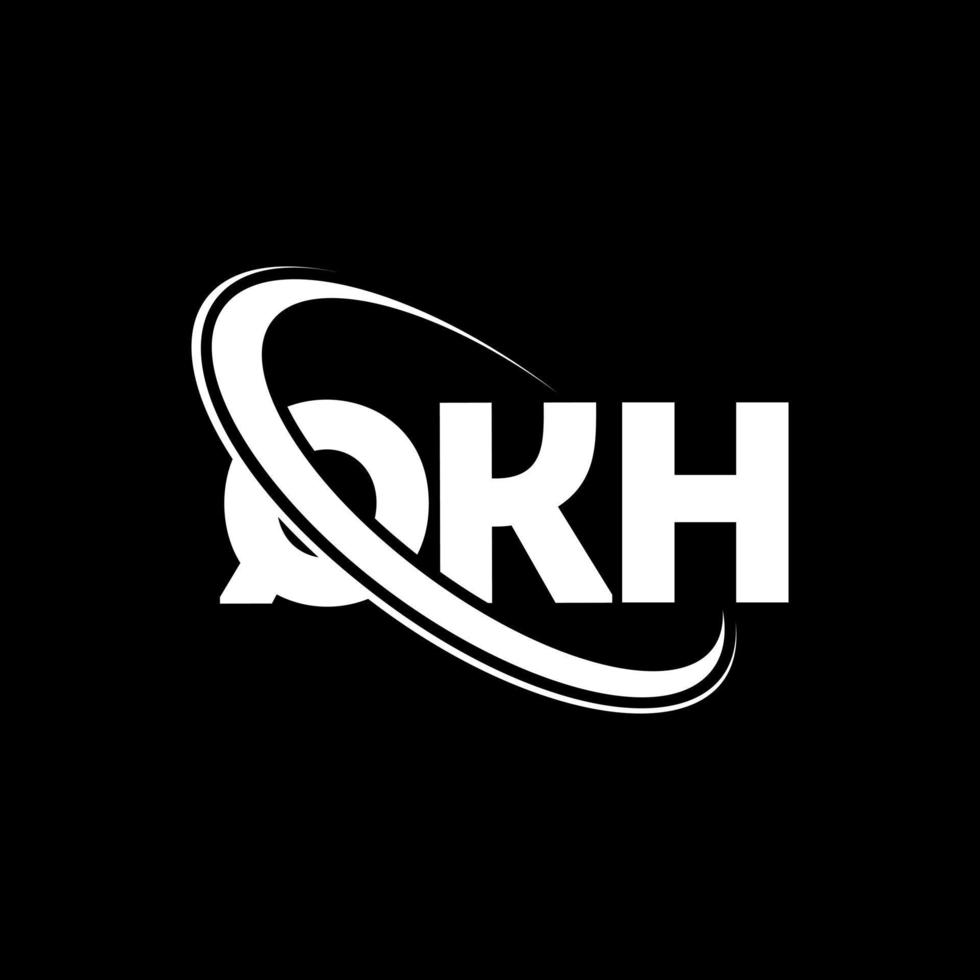 logotipo qkh. letra qj. diseño del logotipo de la letra qkh. logotipo qkh de iniciales vinculado con círculo y logotipo de monograma en mayúsculas. tipografía qkh para tecnología, negocios y marca inmobiliaria. vector