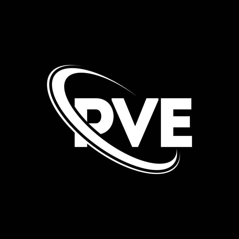 logotipo de pve. carta pve. diseño del logotipo de la letra pve. logotipo de iniciales pve vinculado con círculo y logotipo de monograma en mayúsculas. tipografía pve para tecnología, negocios y marca inmobiliaria. vector