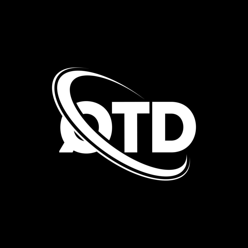 QTD logo. QTD letter. QTD letter logo design. Initials QTD logo linked with circle and uppercase monogram logo. QTD typography for technology, business and real estate brand. vector