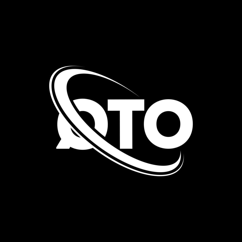 logotipo qto. letra qto. diseño del logotipo de la letra qto. logotipo qto de iniciales vinculado con círculo y logotipo de monograma en mayúsculas. tipografía qto para tecnología, negocios y marca inmobiliaria. vector