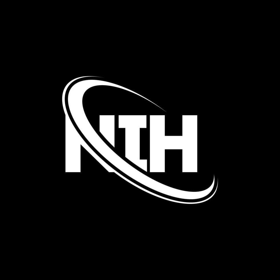 NIH logo. NIH letter. NIH letter logo design. Initials NIH logo linked with circle and uppercase monogram logo. NIH typography for technology, business and real estate brand. vector