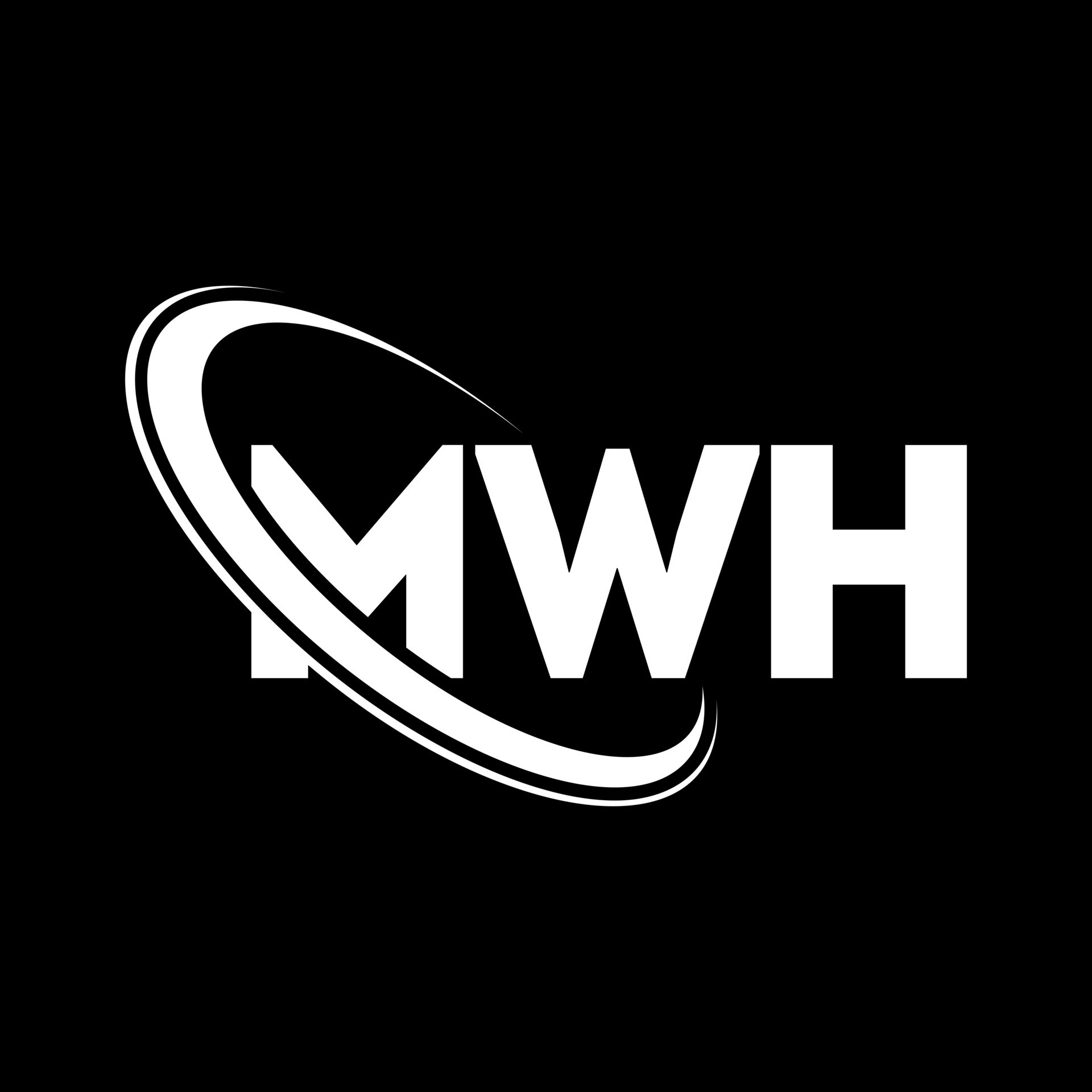 MWH logo. MWH letter. MWH letter logo design. Initials MWH logo linked