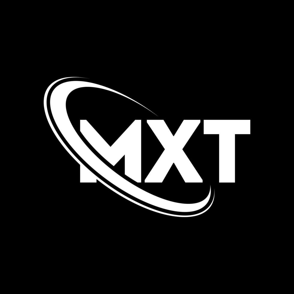 logotipo de mtt. letra mx. diseño del logotipo de la letra mxt. logotipo de iniciales mxt vinculado con círculo y logotipo de monograma en mayúsculas. tipografía mxt para tecnología, negocios y marca inmobiliaria. vector