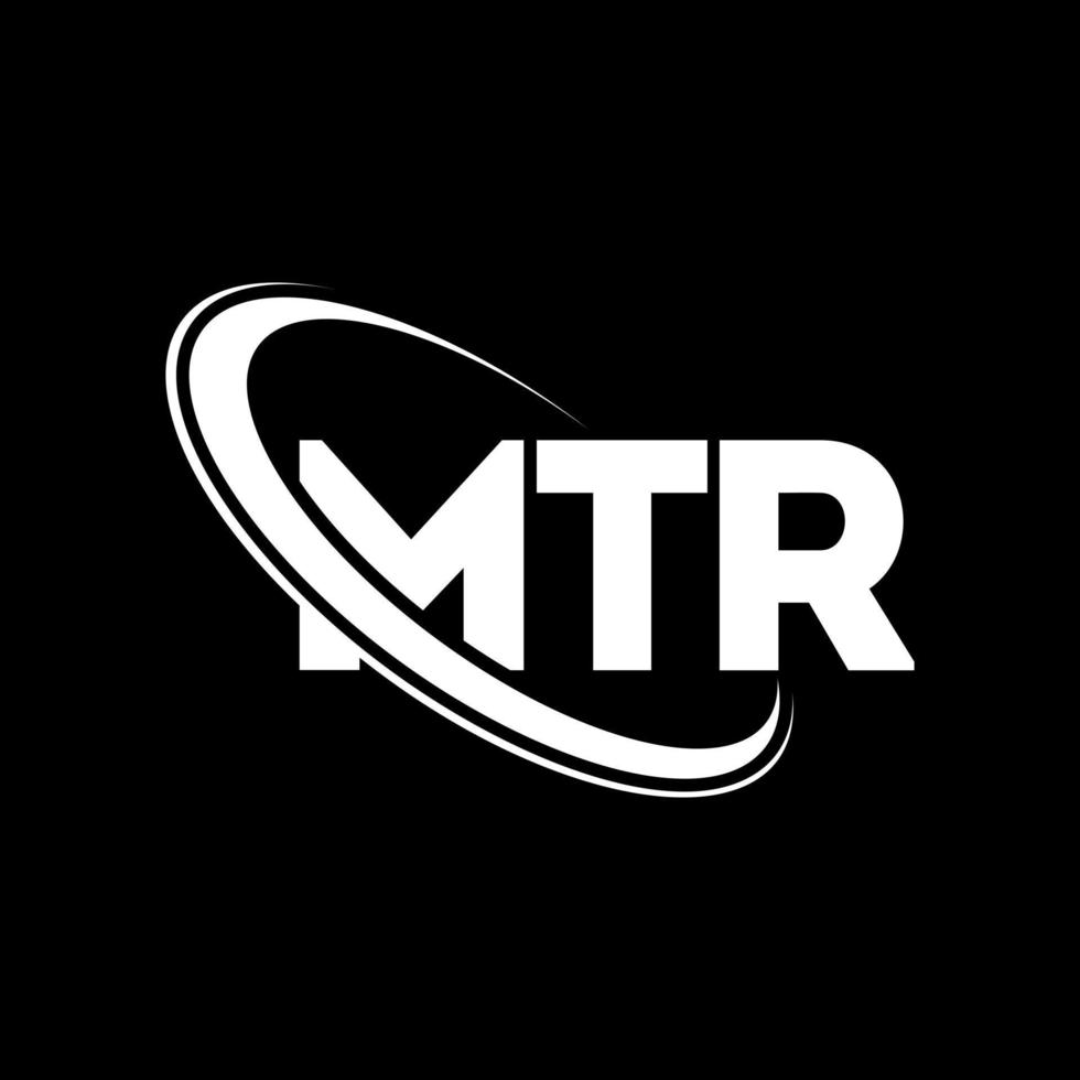 logotipo mtr. letra mtr. diseño del logotipo de la letra mtr. logotipo de mtr iniciales vinculado con círculo y logotipo de monograma en mayúsculas. tipografía mtr para tecnología, negocios y marca inmobiliaria. vector