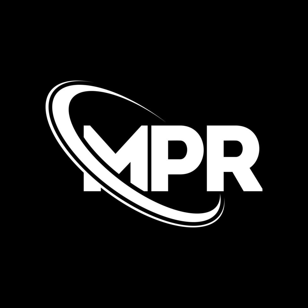 logotipo de mpr. letra mpr. diseño del logotipo de la letra mpr. logotipo de iniciales mpr vinculado con círculo y logotipo de monograma en mayúsculas. tipografía mpr para tecnología, negocios y marca inmobiliaria. vector