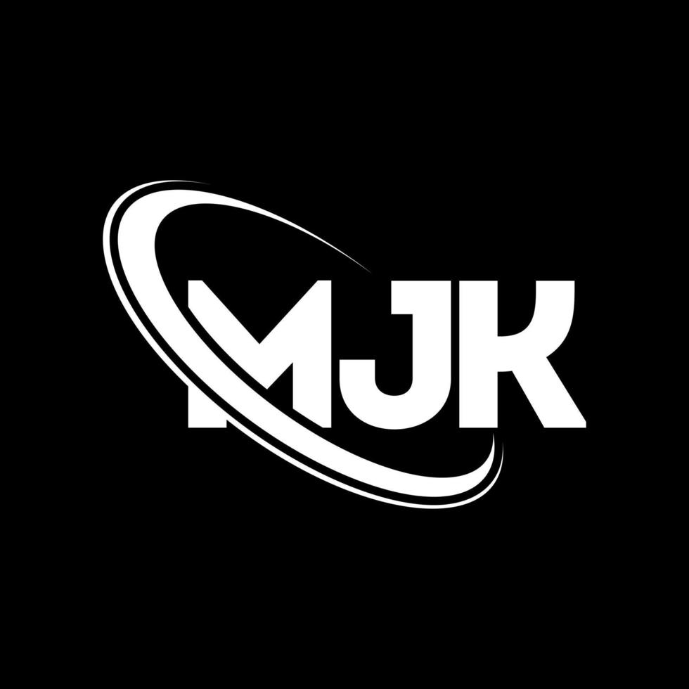 logotipo mjk. letra mjk. diseño del logotipo de la letra mjk. logotipo de mjk de iniciales vinculado con círculo y logotipo de monograma en mayúsculas. tipografía mjk para tecnología, negocios y marca inmobiliaria. vector