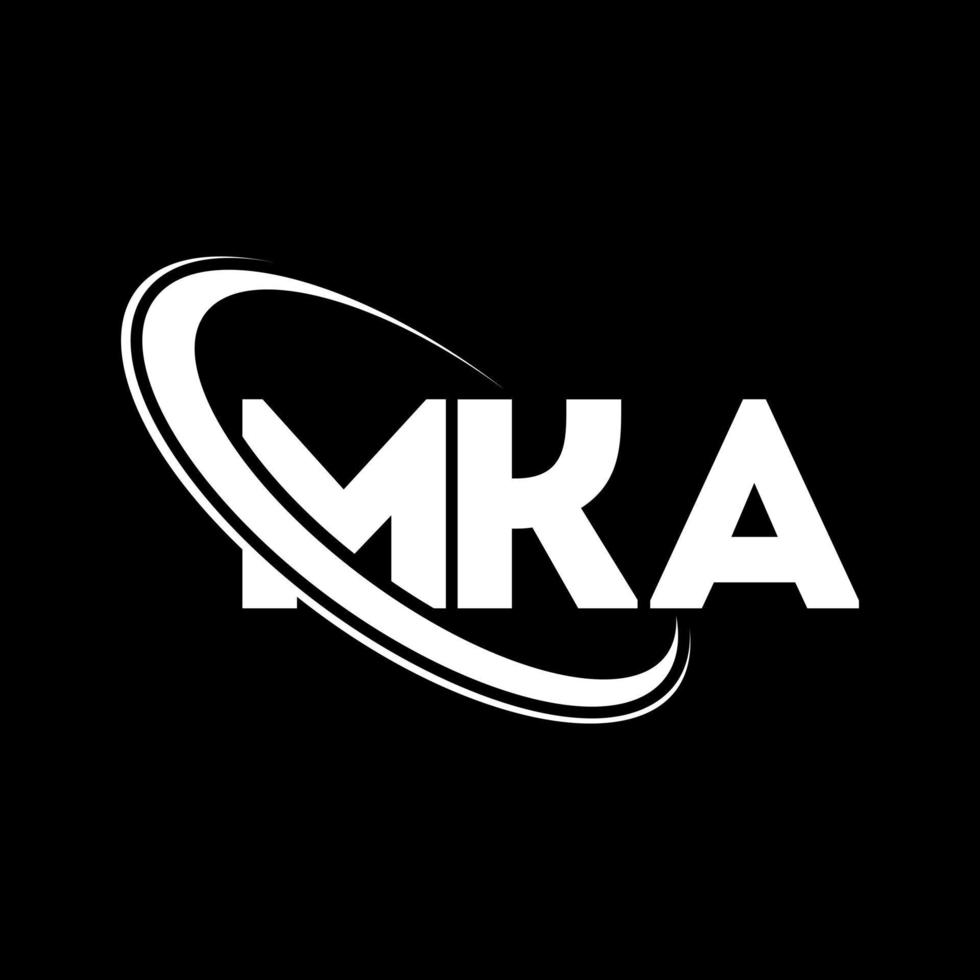 logotipo mka. letra mka. diseño del logotipo de la letra mka. logotipo de mka inicial vinculado con círculo y logotipo de monograma en mayúsculas. tipografía mka para tecnología, negocios y marca inmobiliaria. vector