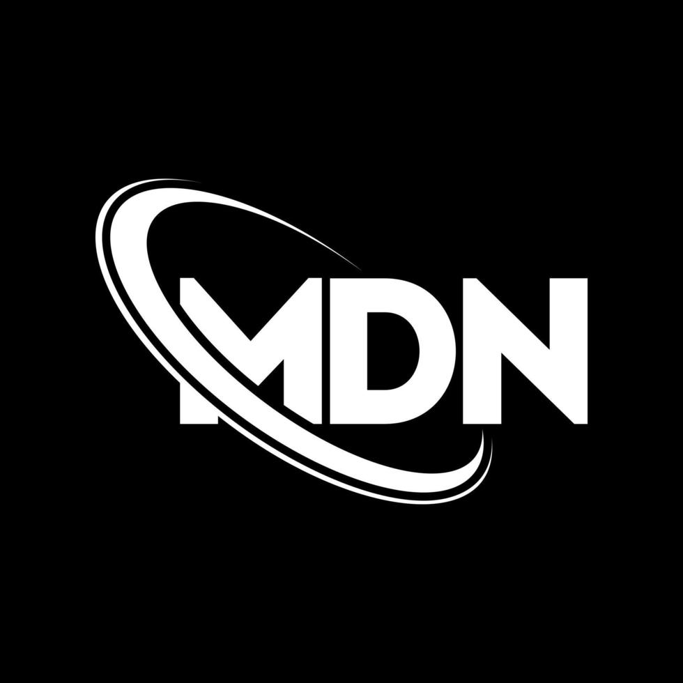 logotipo mdn. carta mdn. diseño de logotipo de letra mdn. logotipo de iniciales mdn vinculado con círculo y logotipo de monograma en mayúsculas. tipografía mdn para tecnología, negocios y marca inmobiliaria. vector