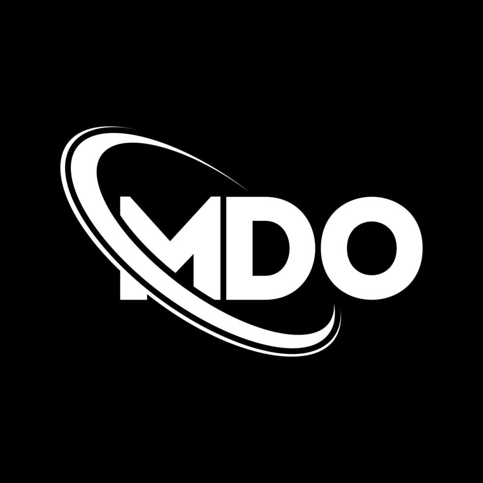 MDO logo. MDO letter. MDO letter logo design. Initials MDO logo linked with circle and uppercase monogram logo. MDO typography for technology, business and real estate brand. vector