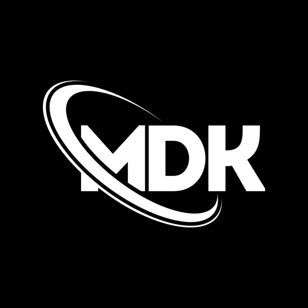 MDK logo. MDK letter. MDK letter logo design. Initials MDK logo linked with circle and uppercase monogram logo. MDK typography for technology, business and real estate brand. vector