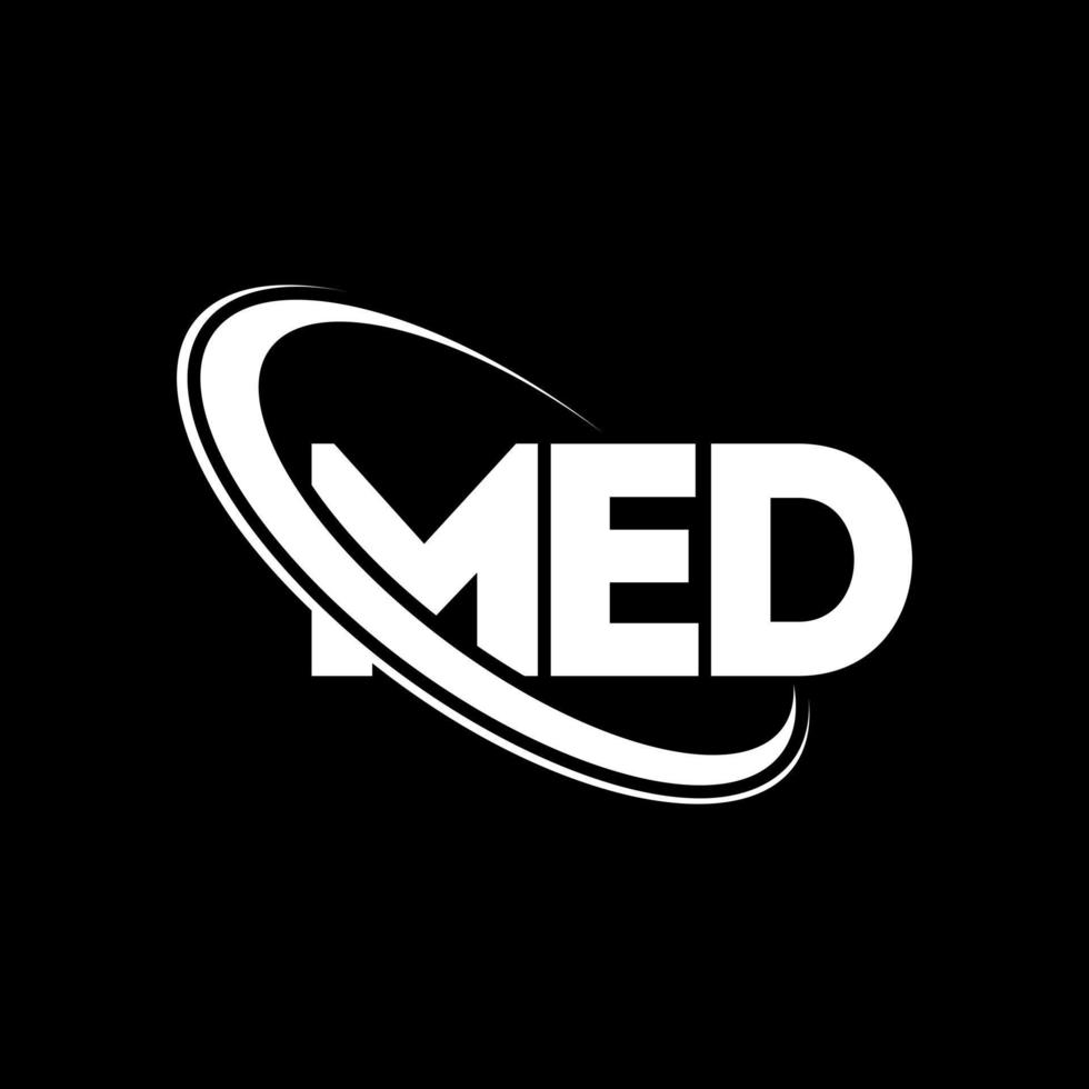 MED logo. MED letter. MED letter logo design. Initials MED logo linked with circle and uppercase monogram logo. MED typography for technology, business and real estate brand. vector