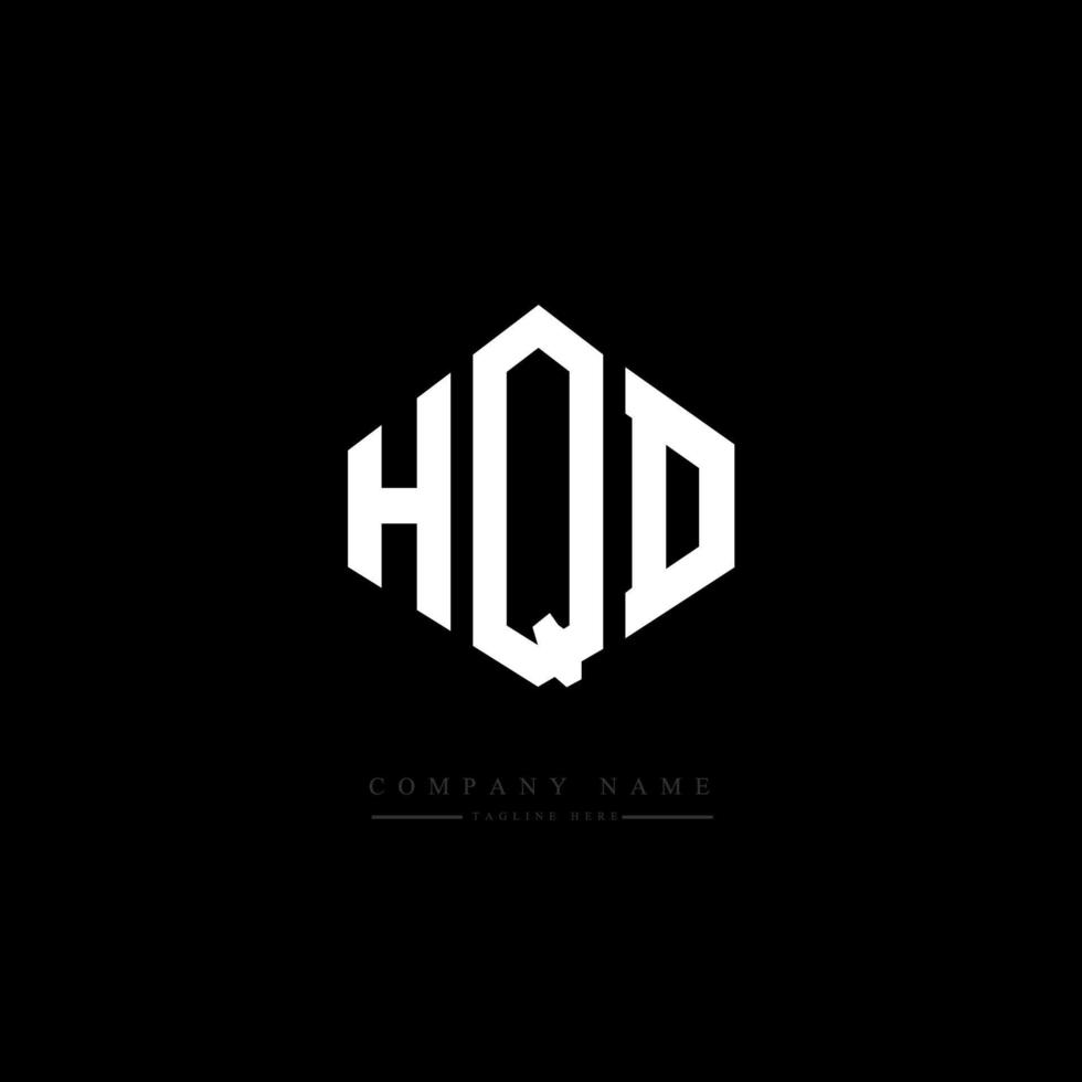 HQD letter logo design with polygon shape. HQD polygon and cube shape logo design. HQD hexagon vector logo template white and black colors. HQD monogram, business and real estate logo.