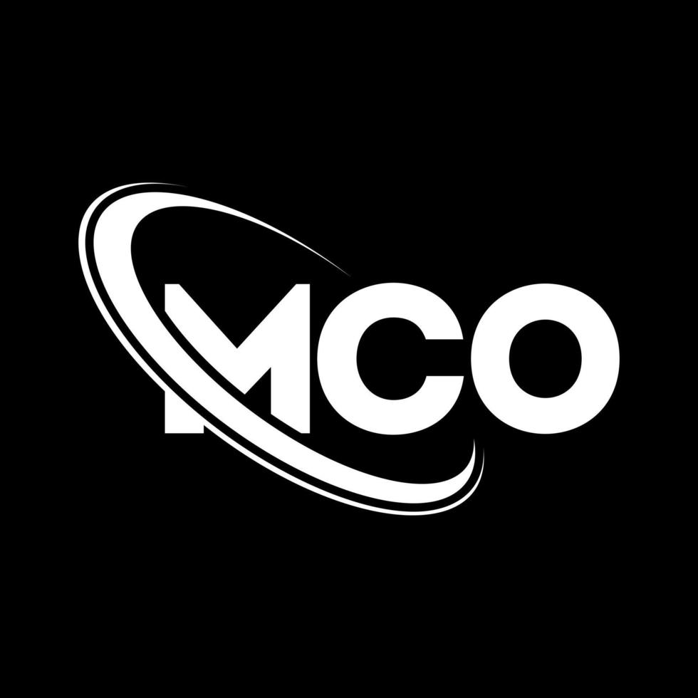 logotipo mco. letra mco. diseño del logotipo de la letra mco. logotipo de mco de iniciales vinculado con círculo y logotipo de monograma en mayúsculas. tipografía mco para tecnología, negocios y marca inmobiliaria. vector