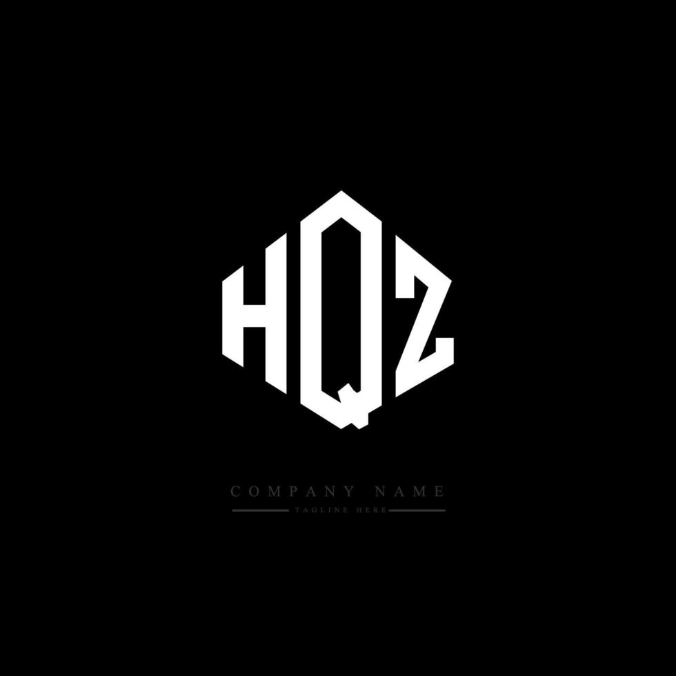 HQZ letter logo design with polygon shape. HQZ polygon and cube shape logo design. HQZ hexagon vector logo template white and black colors. HQZ monogram, business and real estate logo.