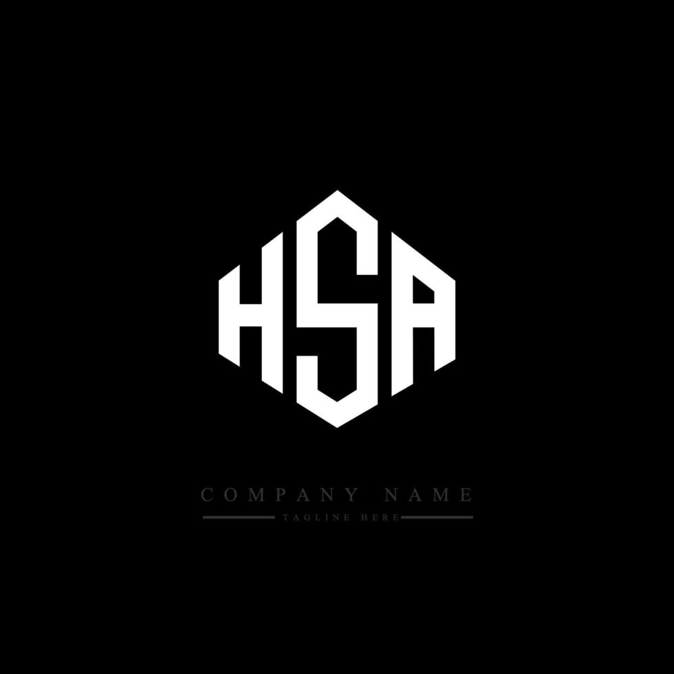 HSA letter logo design with polygon shape. HSA polygon and cube shape logo design. HSA hexagon vector logo template white and black colors. HSA monogram, business and real estate logo.