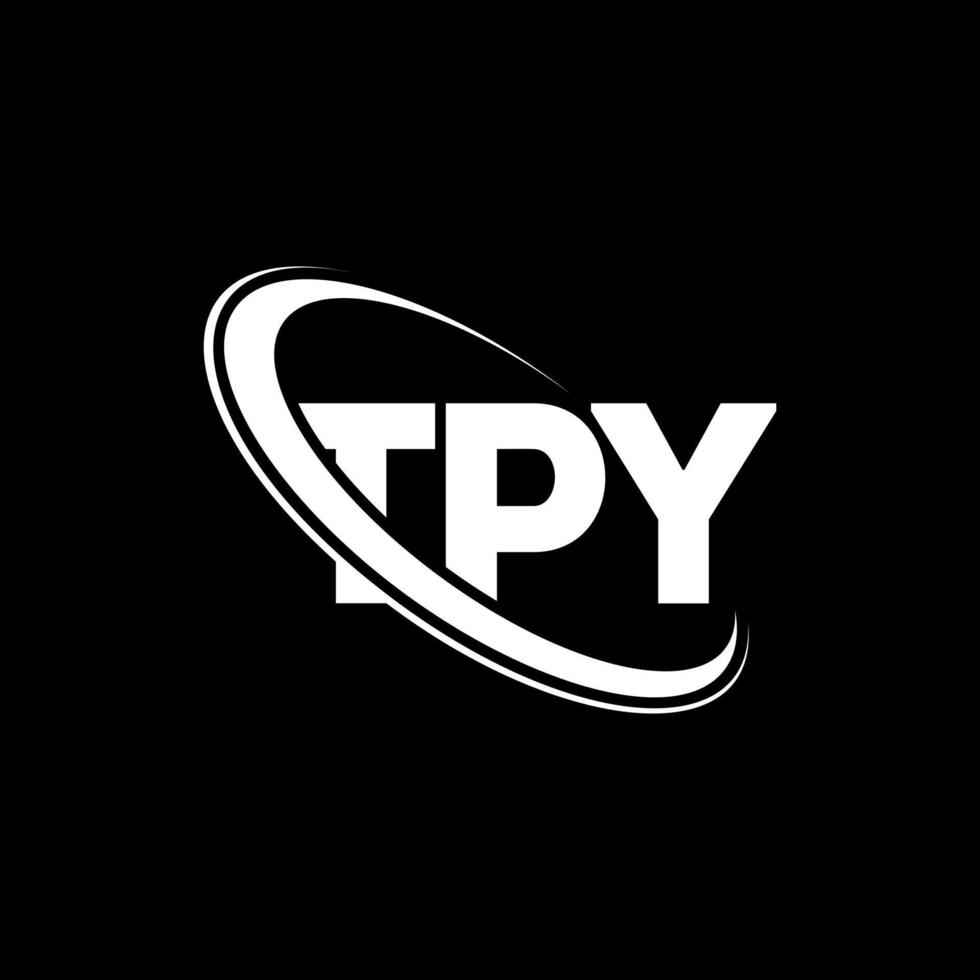 logotipo de tpy. escriba la letra. diseño de logotipo de letra tpy. logotipo de iniciales tpy vinculado con círculo y logotipo de monograma en mayúsculas. tipografía tpy para tecnología, negocios y marca inmobiliaria. vector