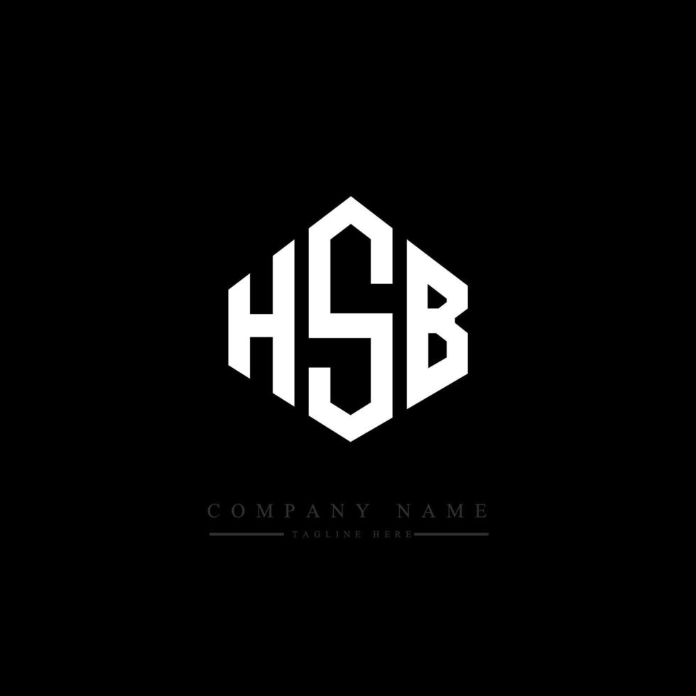 HSB letter logo design with polygon shape. HSB polygon and cube shape logo design. HSB hexagon vector logo template white and black colors. HSB monogram, business and real estate logo.