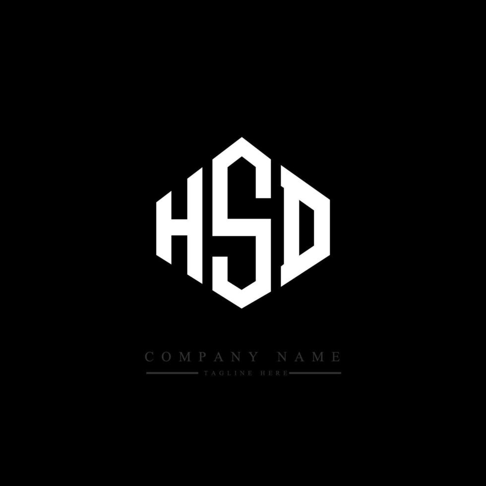 HSD letter logo design with polygon shape. HSD polygon and cube shape logo design. HSD hexagon vector logo template white and black colors. HSD monogram, business and real estate logo.