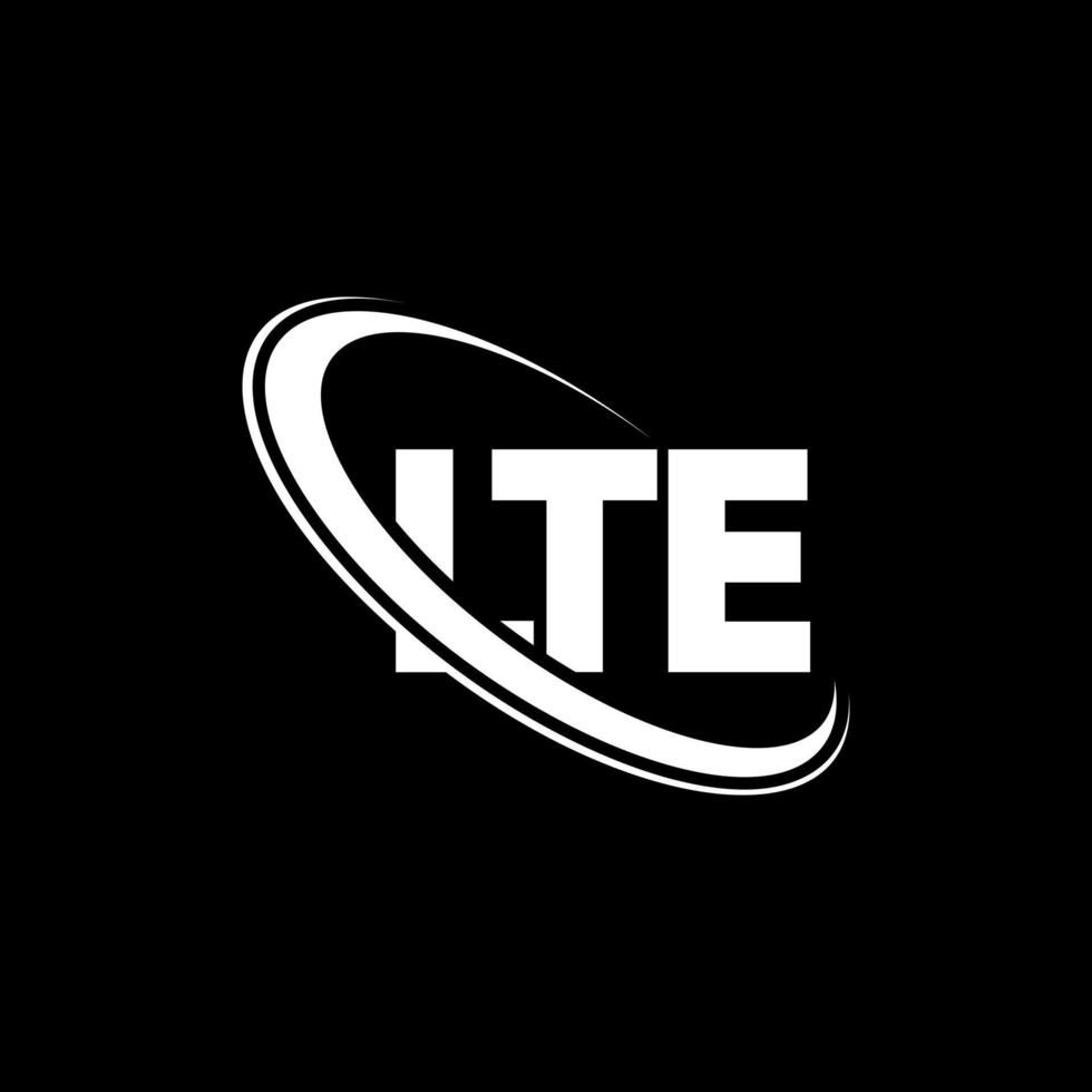 logotipo de lte. letra lt. diseño de logotipo de letra lte. Logotipo de las iniciales lte vinculado con un círculo y un logotipo de monograma en mayúsculas. tipografía lte para tecnología, negocios y marca inmobiliaria. vector