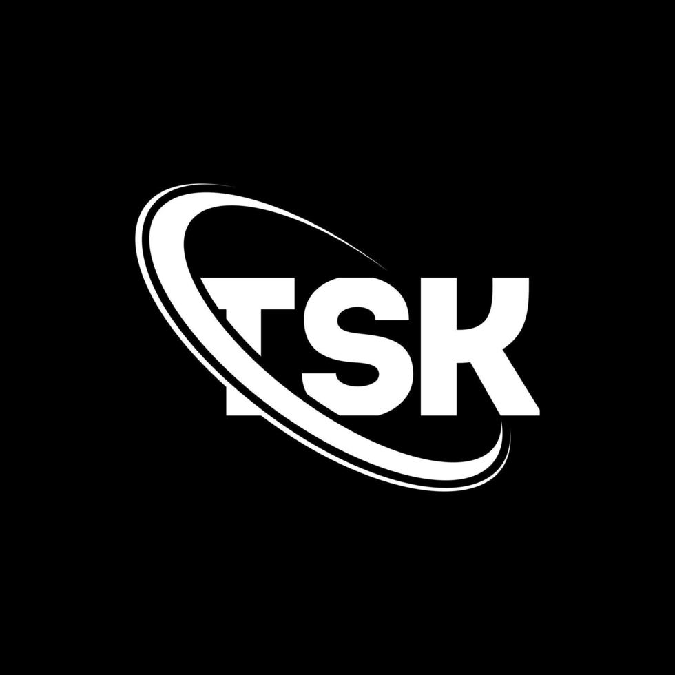logotipo de tsk. letra tsk. diseño del logotipo de la letra tsk. logotipo de iniciales tsk vinculado con círculo y logotipo de monograma en mayúsculas. tipografía tsk para tecnología, negocios y marca inmobiliaria. vector