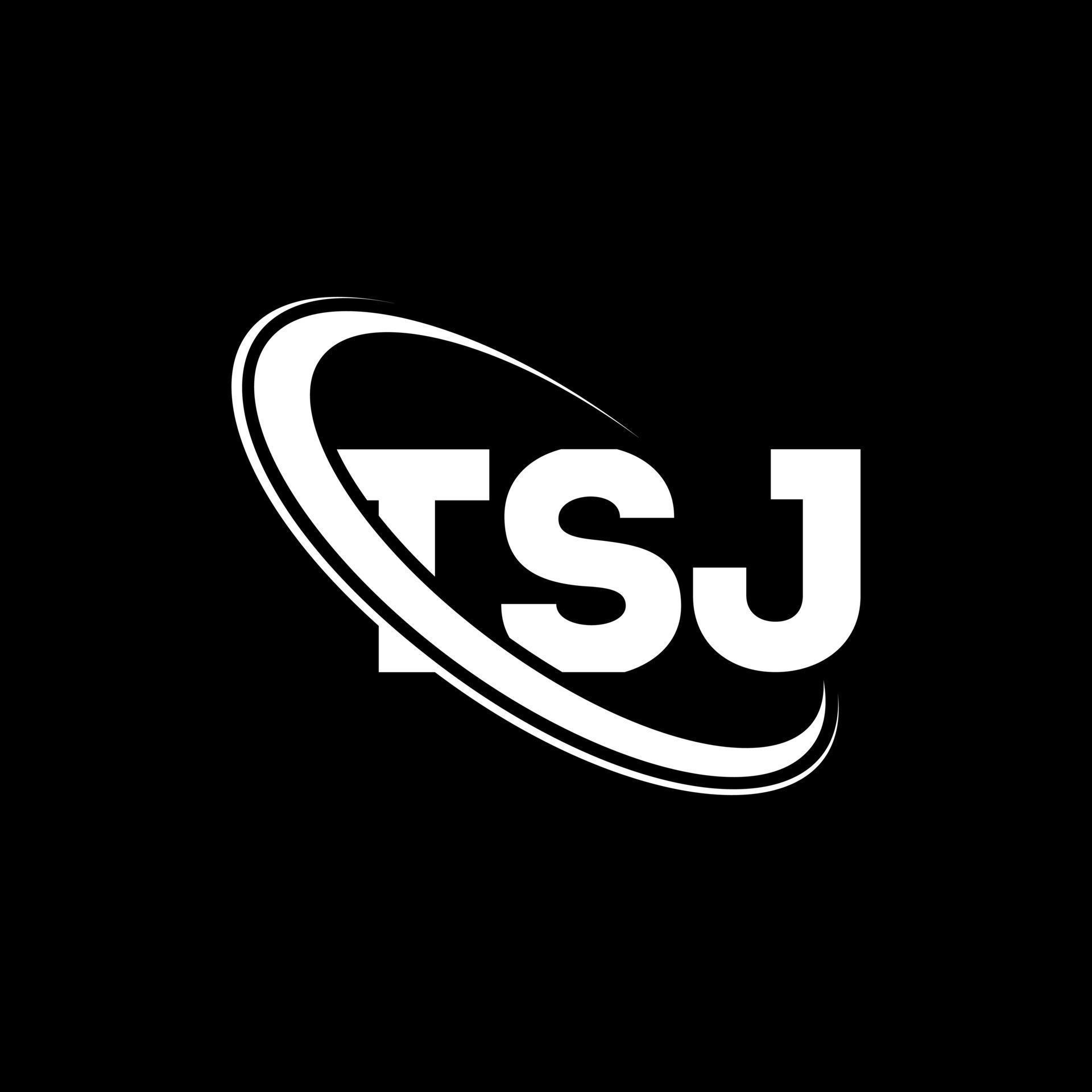 TSJ logo. TSJ letter. TSJ letter logo design. Initials TSJ logo linked