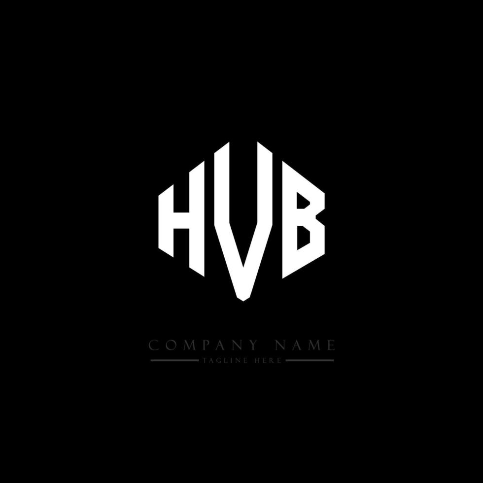 HVB letter logo design with polygon shape. HVB polygon and cube shape logo design. HVB hexagon vector logo template white and black colors. HVB monogram, business and real estate logo.
