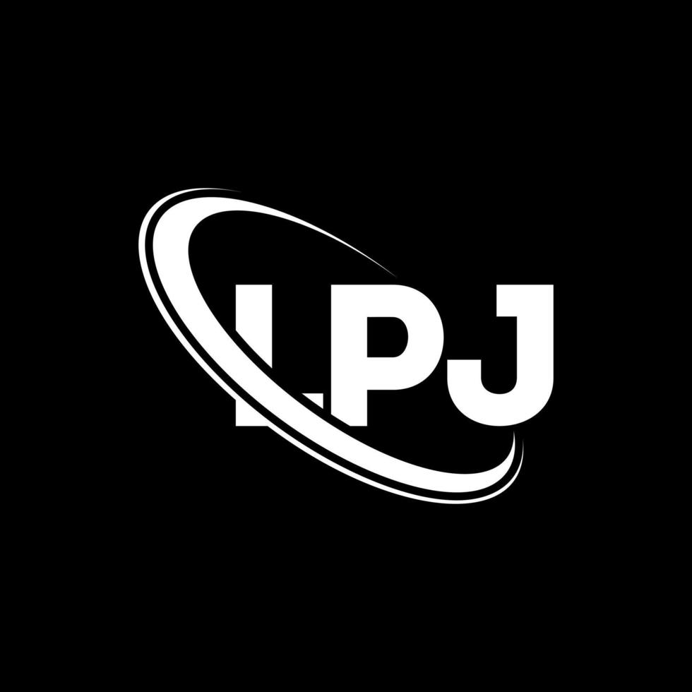 logotipo de lpj. carta lpj. diseño del logotipo de la letra lpj. logotipo de iniciales lpj vinculado con círculo y logotipo de monograma en mayúsculas. tipografía lpj para tecnología, negocios y marca inmobiliaria. vector