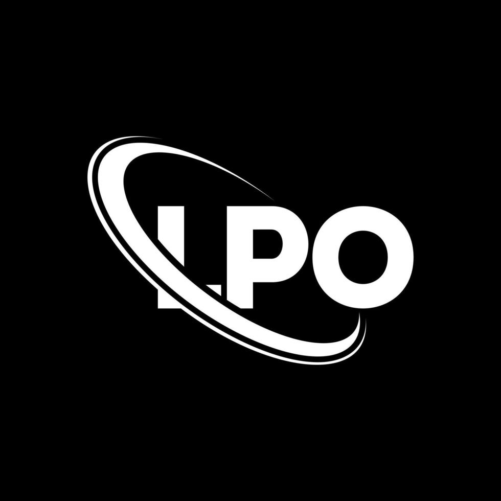 logotipo de lpo. letra lpo. diseño de logotipo de letra lpo. logotipo de iniciales lpo vinculado con círculo y logotipo de monograma en mayúsculas. tipografía lpo para tecnología, negocios y marca inmobiliaria. vector