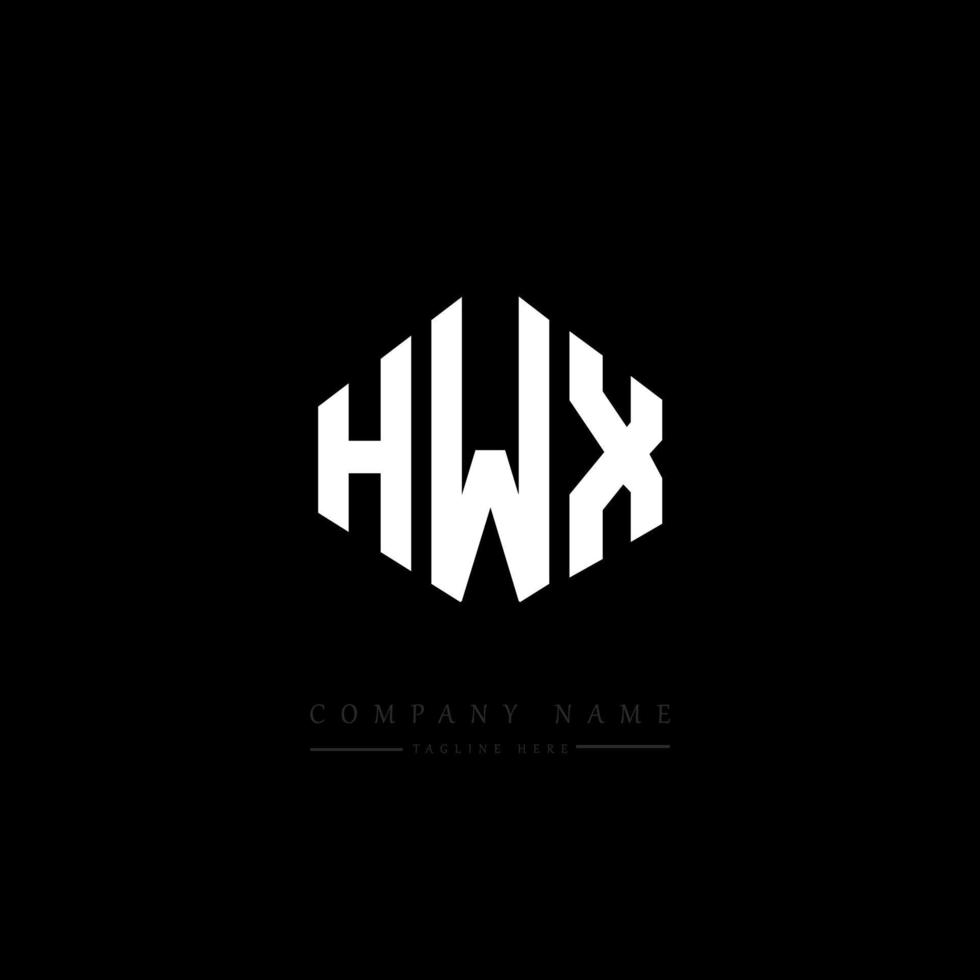 diseño de logotipo de letra hwx con forma de polígono. diseño de logotipo en forma de cubo y polígono hwx. Hwx hexágono vector logo plantilla colores blanco y negro. monograma hwx, logotipo comercial e inmobiliario.