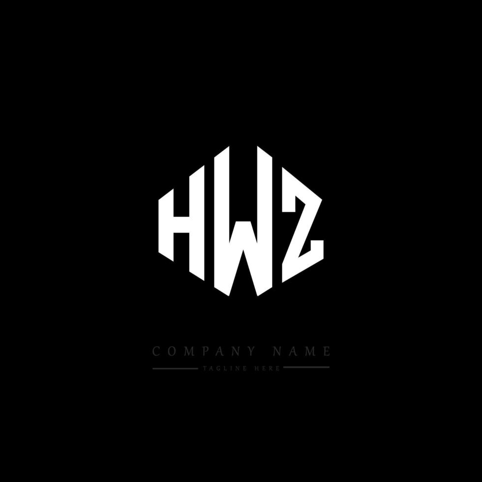diseño de logotipo de letra hwz con forma de polígono. diseño de logotipo en forma de cubo y polígono hwz. hwz hexágono vector logo plantilla colores blanco y negro. monograma hwz, logotipo comercial y inmobiliario.