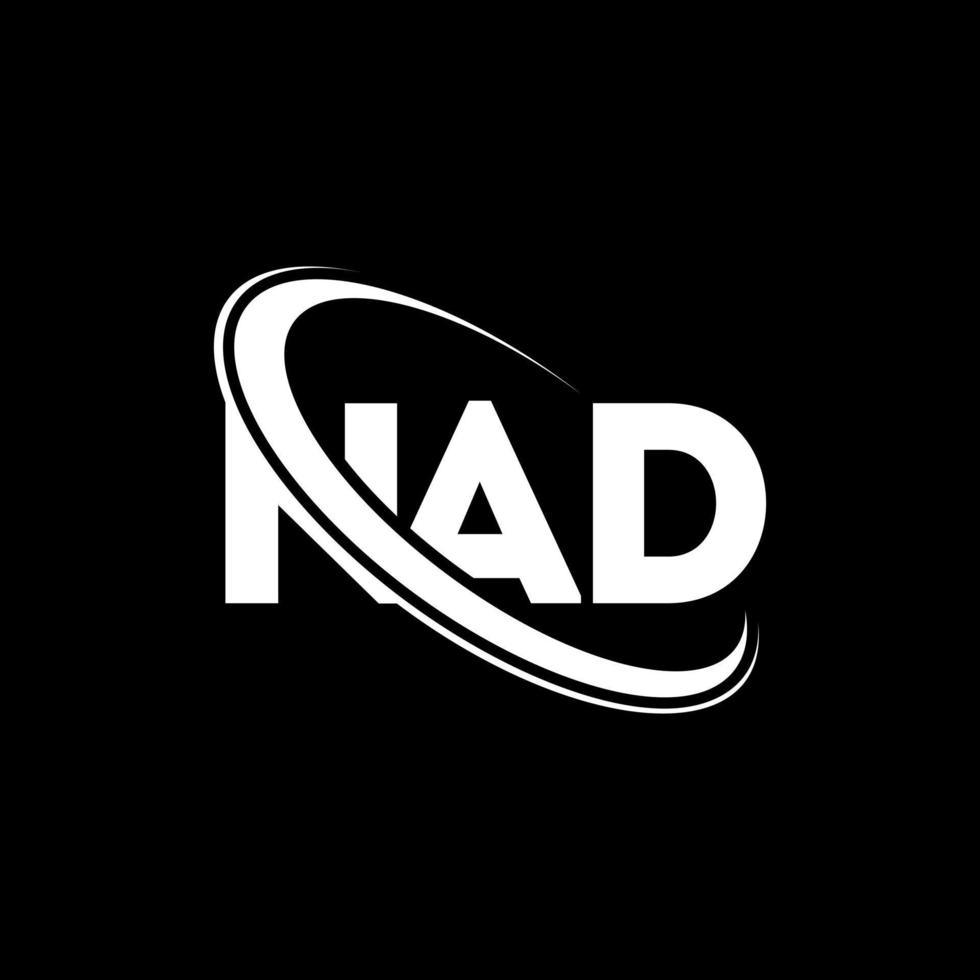 logotipo de nad. na carta. diseño de logotipo de letra nad. iniciales y logotipo enlazado con círculo y logotipo de monograma en mayúsculas. nad tipografía para tecnología, negocios y marca inmobiliaria. vector