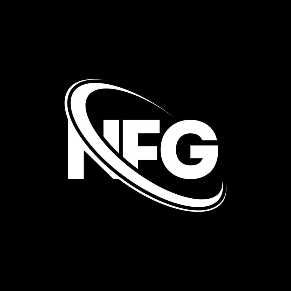 logotipo de nfg. letra nfg. diseño del logotipo de la letra nfg. logotipo de iniciales nfg vinculado con círculo y logotipo de monograma en mayúsculas. tipografía nfg para tecnología, negocios y marca inmobiliaria. vector