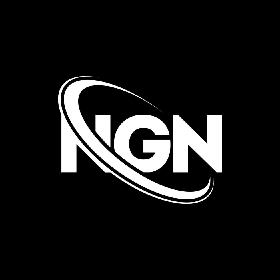 logotipo de NGN. letra ngn. diseño de logotipo de letra ngn. logotipo de iniciales ngn vinculado con círculo y logotipo de monograma en mayúsculas. tipografía ngn para tecnología, negocios y marca inmobiliaria. vector