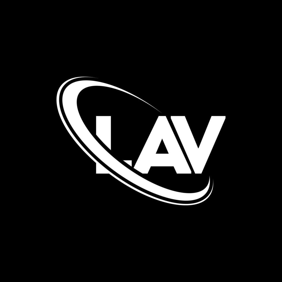 LAV logo. LAV letter. LAV letter logo design. Initials LAV logo linked with circle and uppercase monogram logo. LAV typography for technology, business and real estate brand. vector