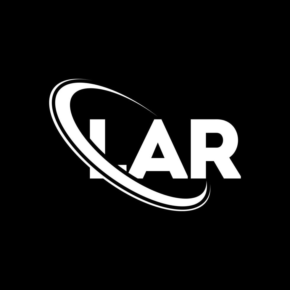 LAR logo. LAR letter. LAR letter logo design. Initials LAR logo linked with circle and uppercase monogram logo. LAR typography for technology, business and real estate brand. vector