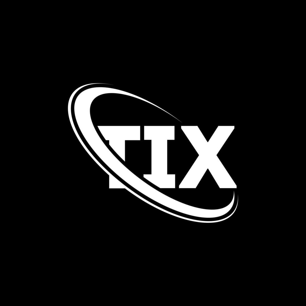 logotipo de tix. carta de tix. diseño del logotipo de la letra tix. logotipo de tix de iniciales vinculado con círculo y logotipo de monograma en mayúsculas. tipografía tix para tecnología, negocios y marca inmobiliaria. vector