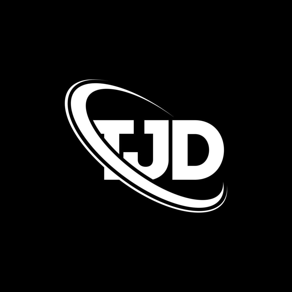 logotipo de tjd. carta tjd. diseño del logotipo de la letra tjd. logotipo de iniciales tjd vinculado con círculo y logotipo de monograma en mayúsculas. tipografía tjd para tecnología, negocios y marca inmobiliaria. vector