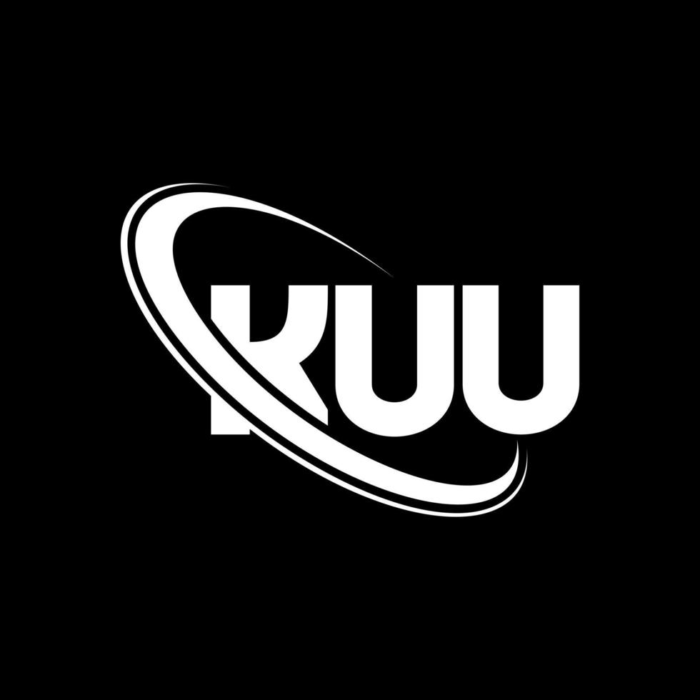 logotipo de kuu. letra kuu. diseño del logotipo de la letra kuu. logotipo de las iniciales kuu vinculado con un círculo y un logotipo de monograma en mayúsculas. tipografía kuu para tecnología, negocios y marca inmobiliaria. vector