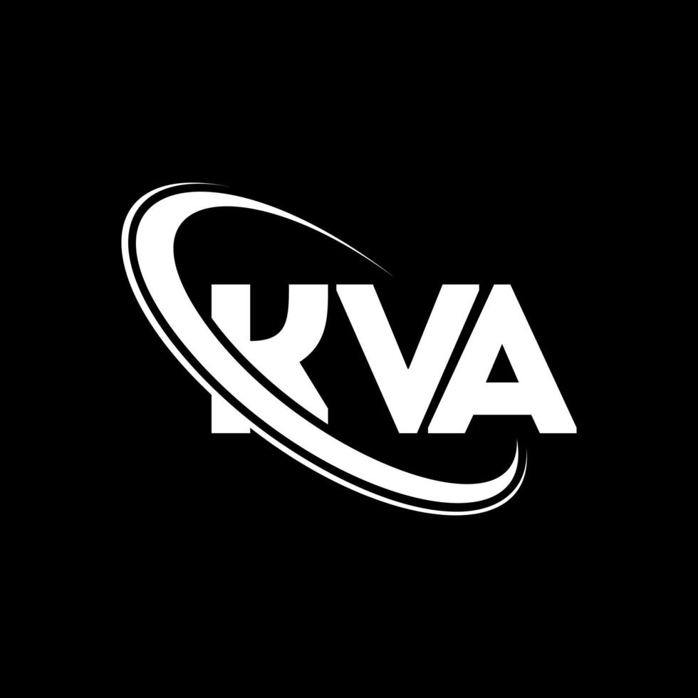 logotipo de kva. letra kva. diseño del logotipo de la letra kva. Logotipo de las iniciales kva vinculado con un círculo y un logotipo de monograma en mayúsculas. tipografía kva para tecnología, negocios y marca inmobiliaria. vector