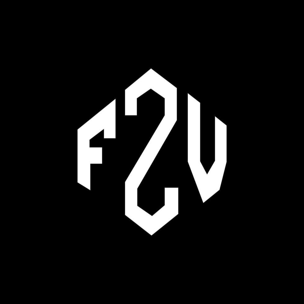 diseño de logotipo de letra fzv con forma de polígono. diseño de logotipo de forma de cubo y polígono fzv. fzv hexágono vector logo plantilla colores blanco y negro. monograma fzv, logotipo empresarial y inmobiliario.