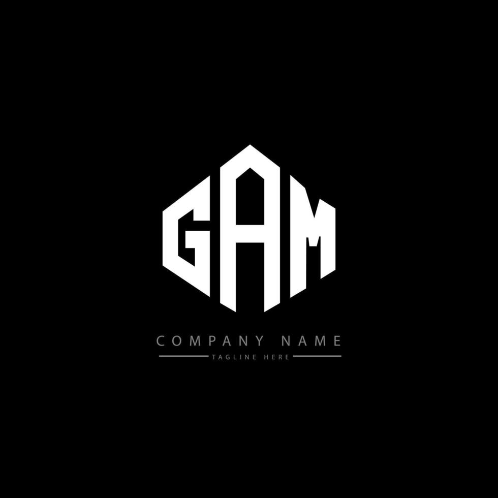 diseño de logotipo de letra gam con forma de polígono. diseño de logotipo de forma de polígono y cubo de gam. gam hexágono vector logo plantilla colores blanco y negro. monograma de gam, logotipo comercial e inmobiliario.